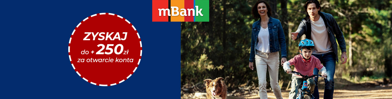 Promocja mBank zyskaj do 250 zł premii z eKontem