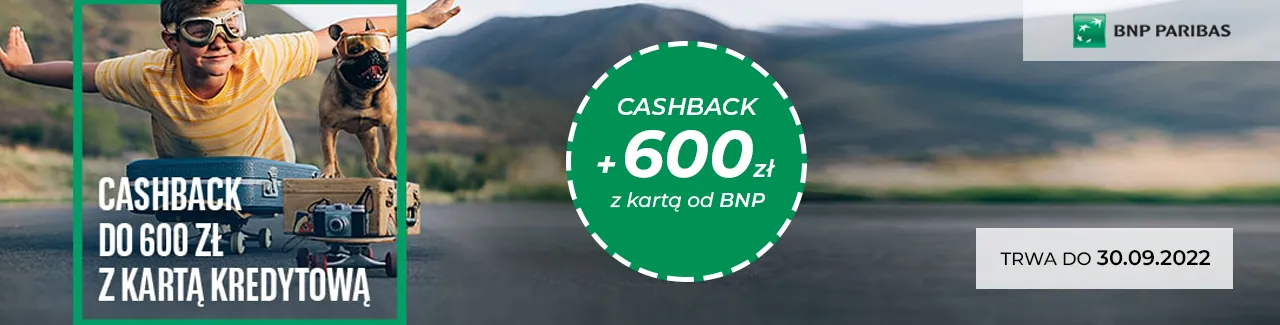 Promocja cashback 600 zł z kartą kredytową od BNP