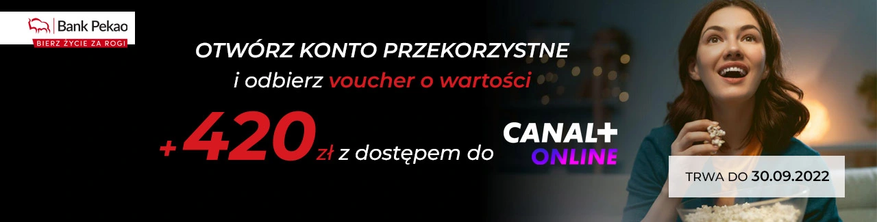 Promocja voucher o wartości 420 zł z dostępem do Canal+ online od banku PEKAO