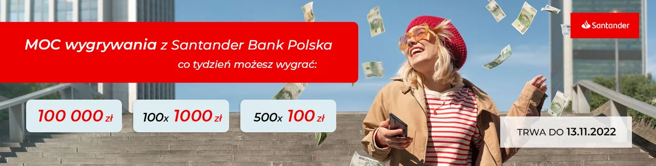 Loteria promocyjna Moc wygrywania dla klientów Santander Bank Polska