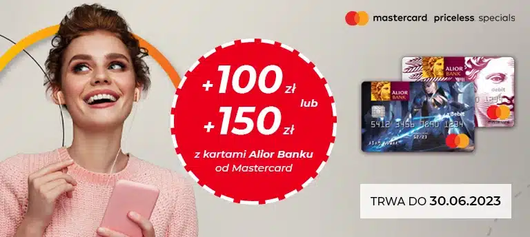 Zarejestruj kartę od Alior Banku w Mastercard Bezcenne Chwile i odbierz nawet 150 zł nagrody powitalnej.
