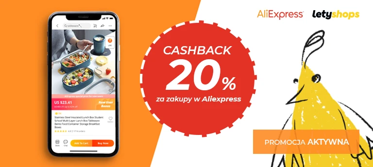 Odbierz nawet cashback 20% za zakupy w Aliexpress od Letyshops