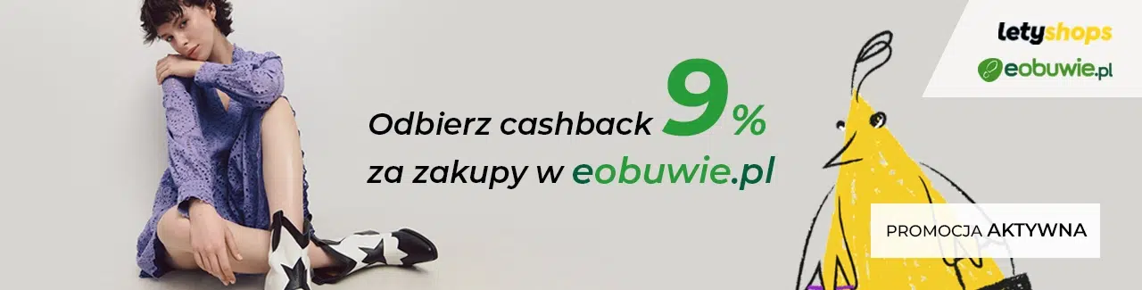 Odbierz cashback 9% za zakupy w eobuwie.pl od Letyshops. Młoda kobieta z krótkimi czarnymi włosami.