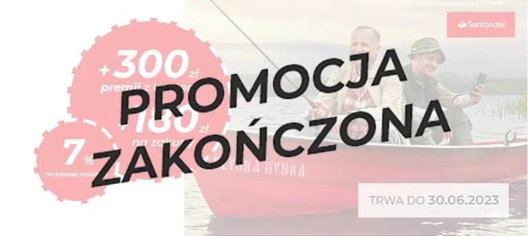 Otwórz w promocji konto osobiste w Santander Bank Polska i odbierz 480 zł w czerwcu 2023. Piotr Adamczyk łowi ryby na łódce. Promocja dobiegła końca.