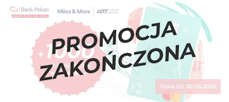 Promocja „Zbieram mile z Kartą Kredytową z Żubrem” to szansa na zdobycie mil lotniczych za każdą wykonaną transakcję z programem Miles & More. Promocja dobiegła końca.