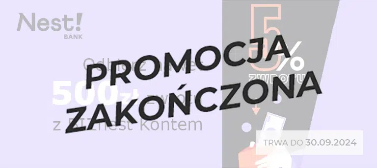 Otwórz konto firmowe w Nest Banku z pakietem korzyści i zyskaj nawet 500 zł zwrotu dla swojej firmy. Promocja dobiegła końca.