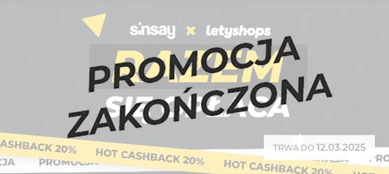 Odbierz 20% cashbacku w Sinsay dzięki Letyshops. Promocja Sinsay x Letyshops dobiegła końca.