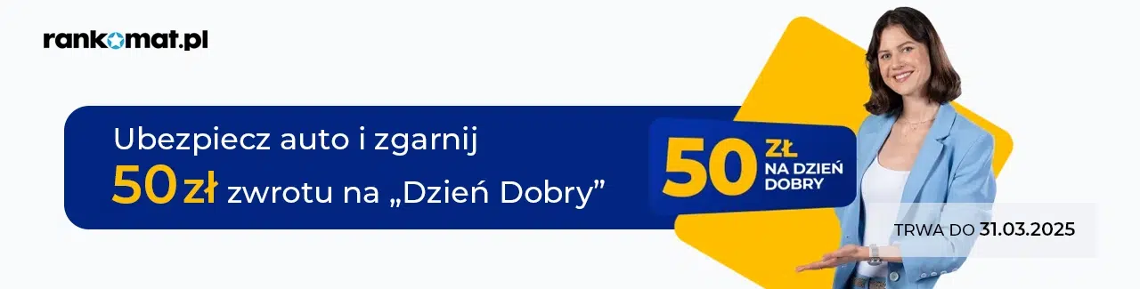 Odbierz 50 zł zwrotu w najnowszej promocji Rankomat.pl - "50 zł na Dzień Dobry"! Promocja trwa do 31 marca 2025 r.