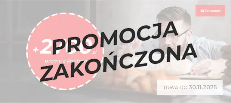 Otwórz Konto Firmowe Online w Santander Bank Polska i odbierz nawet 2700 zł premii dla swojej firmy. Promocja zakończona.