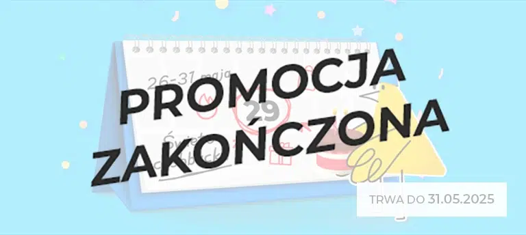 11. urodziny Letyshops – Święto cashbacku od 26 do 31 maja 2025. Ilustracja kalendarza z zaznaczoną datą 29 maja, żółty stworek z tortem, kolorowe konfetti na niebieskim tle. Na środku napis PROMOCJA ZAKOŃCZONA.