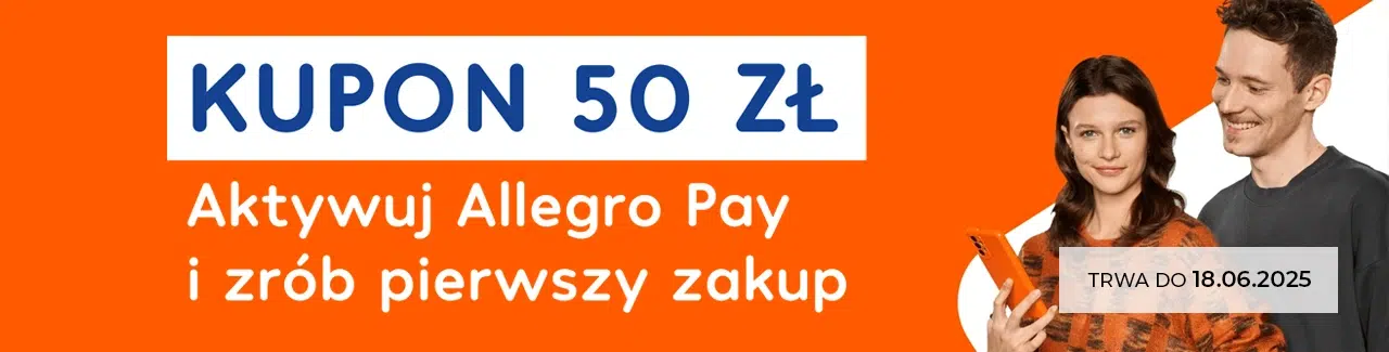 Kupon 50 zł za aktywację Allegro Pay i pierwszy zakup. Promocja trwa do 18.06.2025.