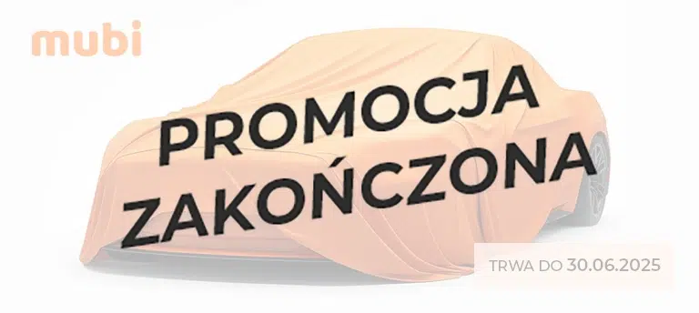Konkurs Mubi – samochód przykryty pomarańczowym materiałem, symbolizujący główną nagrodę. Logo Mubi w lewym górnym rogu. Promocja trwa do 30.06.2025. Na środku napis "PROMOCJA ZAKOŃCZONA"