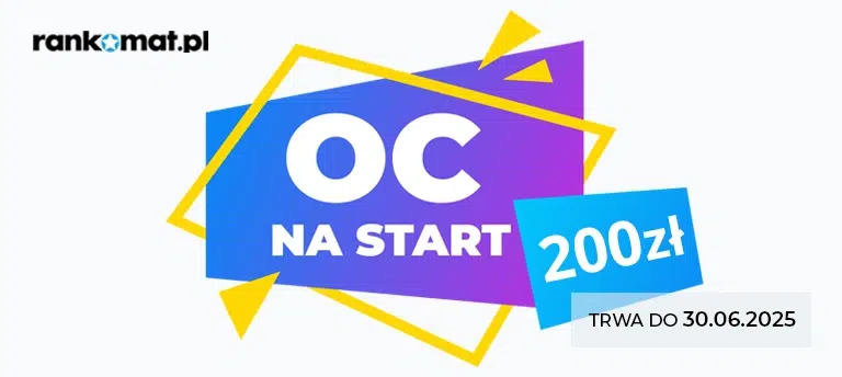 Promocja Rankomat – OC na start z bonusem 200 zł. Oferta ważna do 30.06.2025.