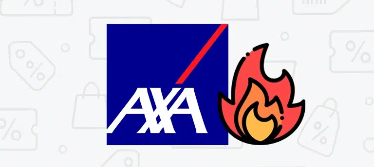 Logo AXA z ikoną płomienia — aktualne promocje i kody rabatowe AXA.