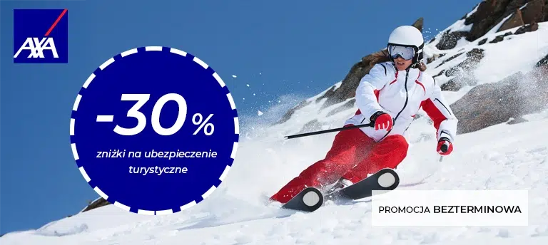 Ubezpieczenie turystyczne AXA zima 2026 – 30% rabatu na wyjazdy zimowe