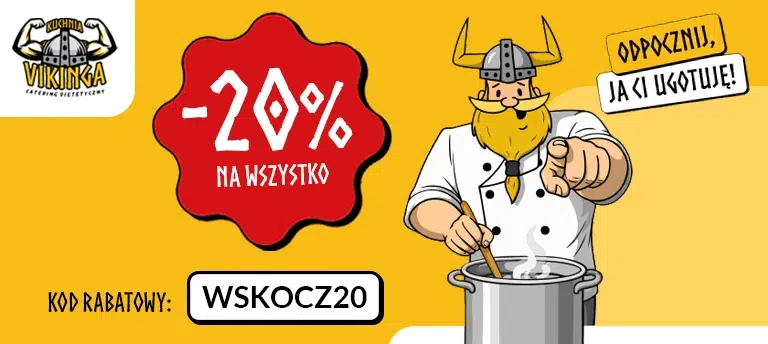 PopUp do Kuchnii Vikinga z kodem rabatowym WSKOCZ20.